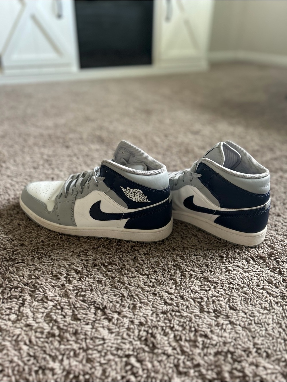 Nike Jordan High-Top Sneakers — White, Gray & Black